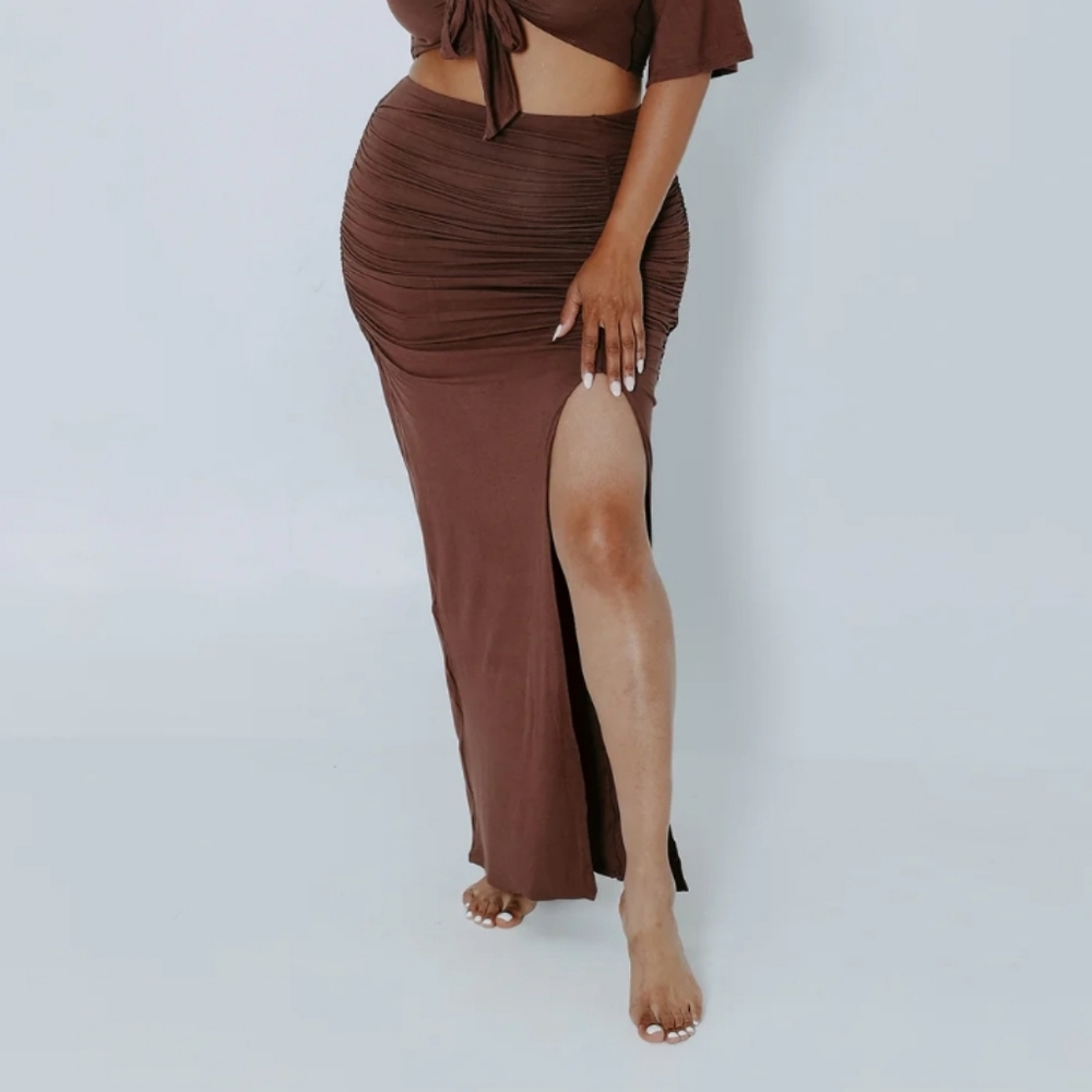 Klassy Network Rouched Maxi Skirt